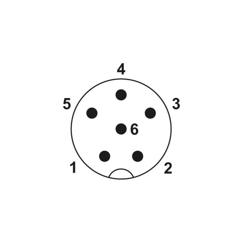 M8 6pins A code male straight front panel mount connector, unshielded, insert